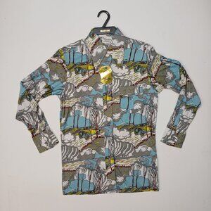 Vintage Disco mens 70s Polyester bold print shirt by Martini New w/tags XL